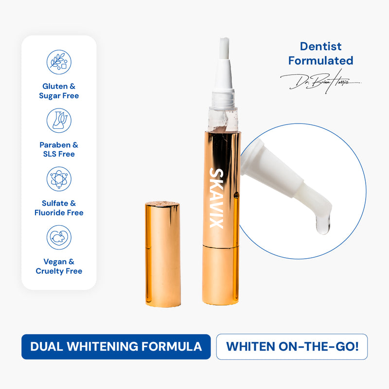 💖Extra-Strength Teeth Whitening Serum Pen + Dual-Peroxide Formula & Xylitol