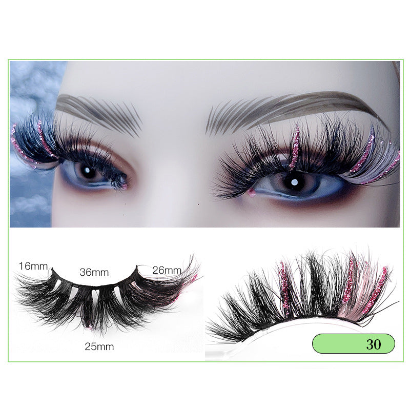 Christmas Lashes 8D Glitter Colored False Eyelashes