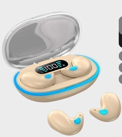 🏆LAST DAY SALE 60% OFF⏰Thin Waterproof Earbuds for Small Ears: Comfortable for Sleep, Exercise - No Pressure, Low Delay, Long Life