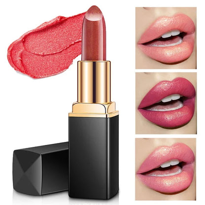 Waterproof Nude Glitter Lipstick 9 Colors