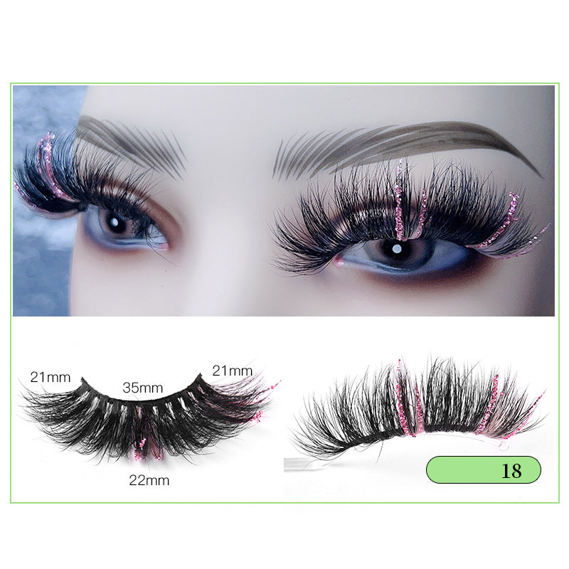 Christmas Lashes 8D Glitter Colored False Eyelashes