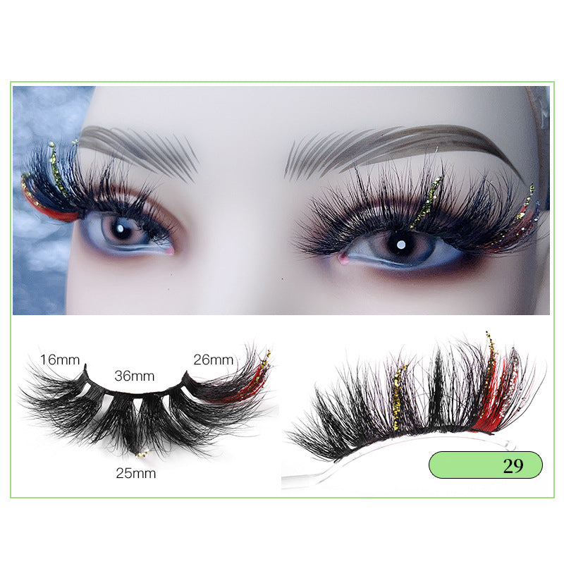 Christmas Lashes 8D Glitter Colored False Eyelashes
