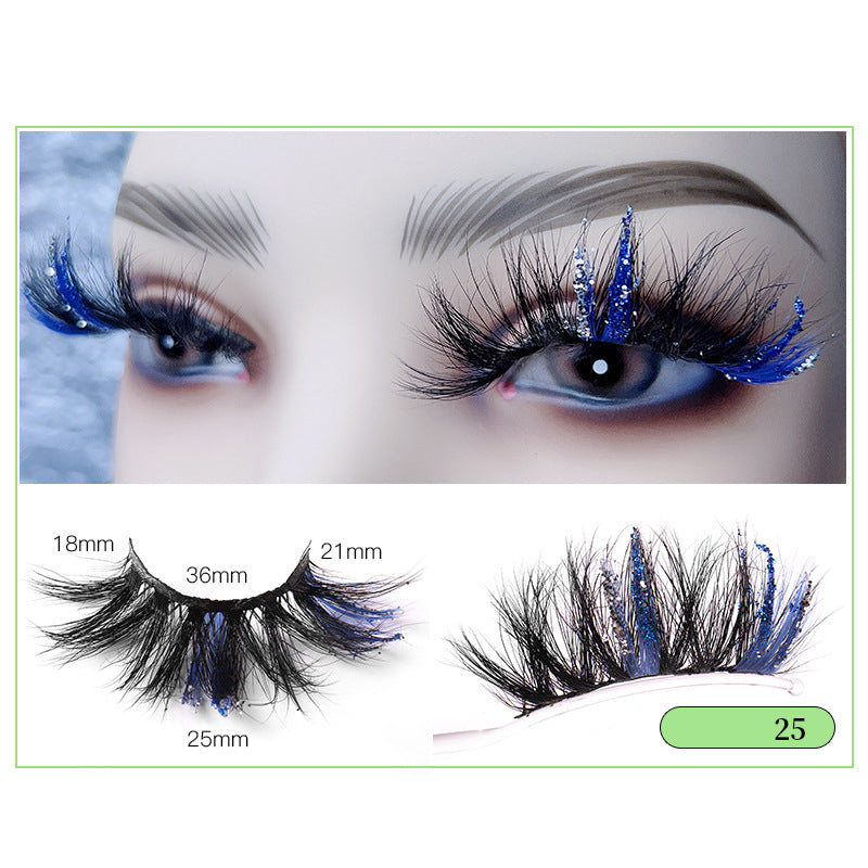 Christmas Lashes 8D Glitter Colored False Eyelashes
