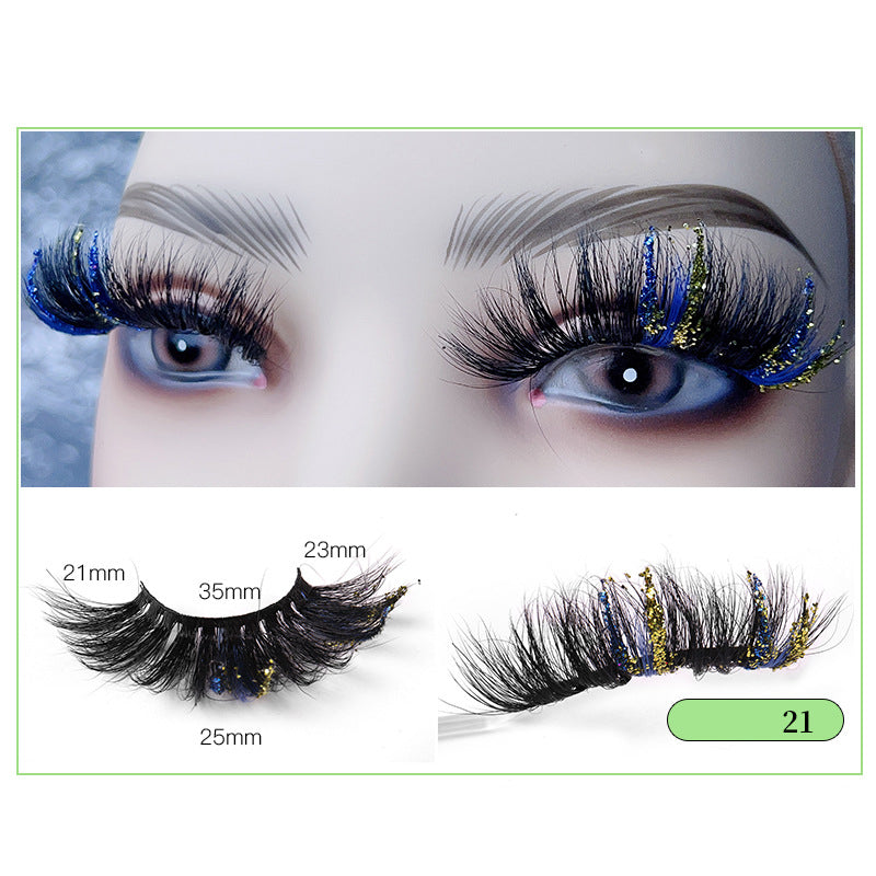 Christmas Lashes 8D Glitter Colored False Eyelashes