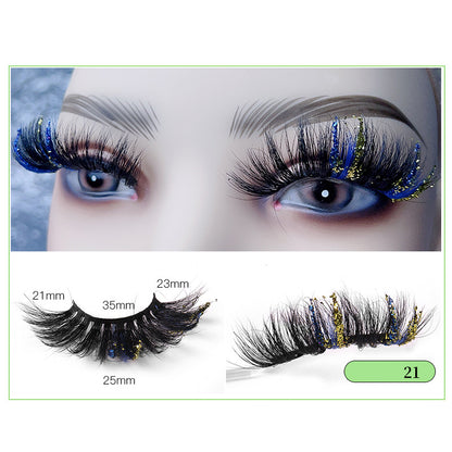 Christmas Lashes 8D Glitter Colored False Eyelashes