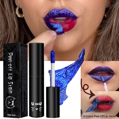 5 Colors Peel Off Lip Gloss Amazing Matte Velvet Lipstick Waterproof Lasting