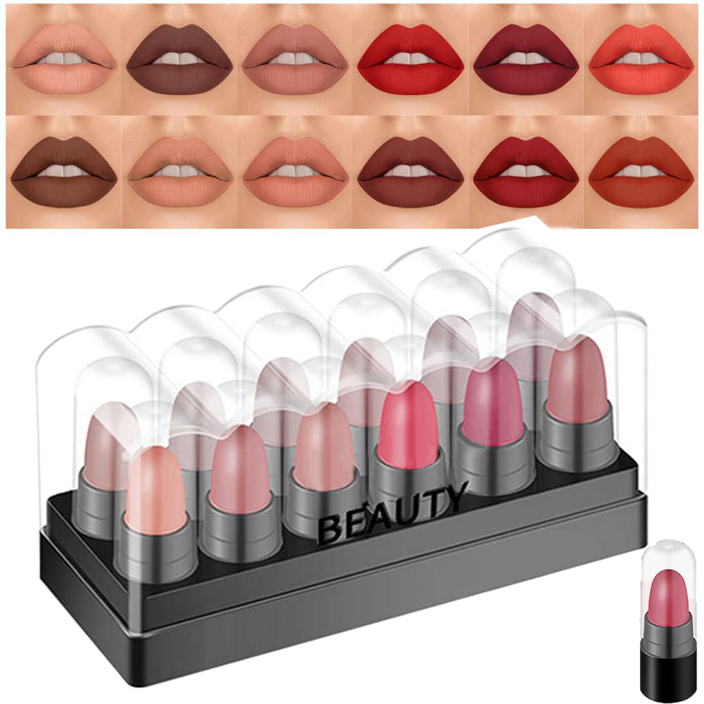12Pcs Lipstick Mini Matte Lipstick Sets