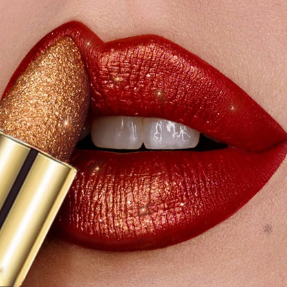 Waterproof Nude Glitter Lipstick 9 Colors