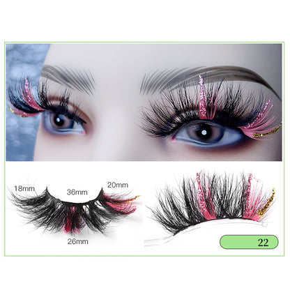 Christmas Lashes 8D Glitter Colored False Eyelashes