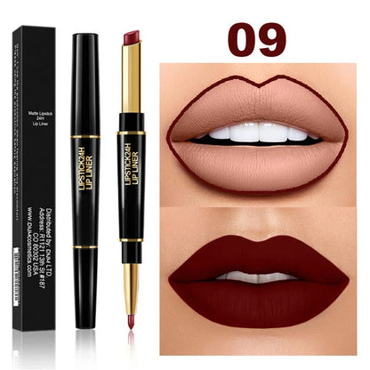 2 IN 1 Waterproof Matte Lipstick Pencil Lip Liner