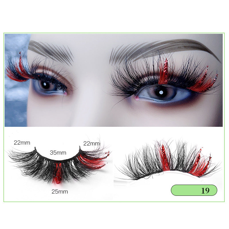 Christmas Lashes 8D Glitter Colored False Eyelashes