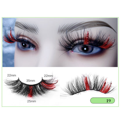 Christmas Lashes 8D Glitter Colored False Eyelashes