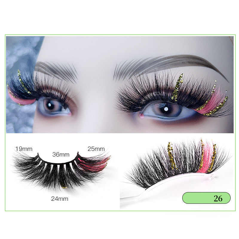 Christmas Lashes 8D Glitter Colored False Eyelashes