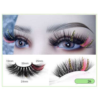 Christmas Lashes 8D Glitter Colored False Eyelashes