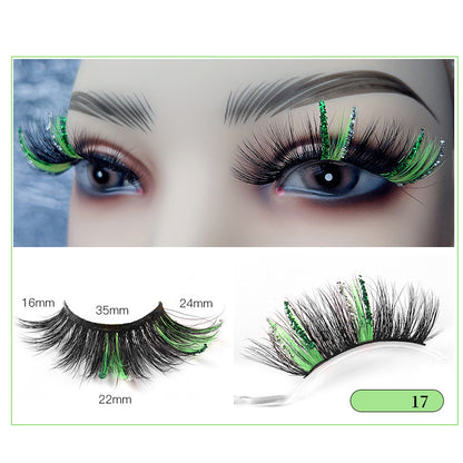 Christmas Lashes 8D Glitter Colored False Eyelashes