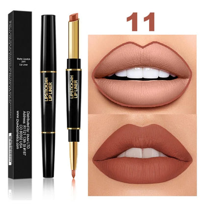 2 IN 1 Waterproof Matte Lipstick Pencil Lip Liner