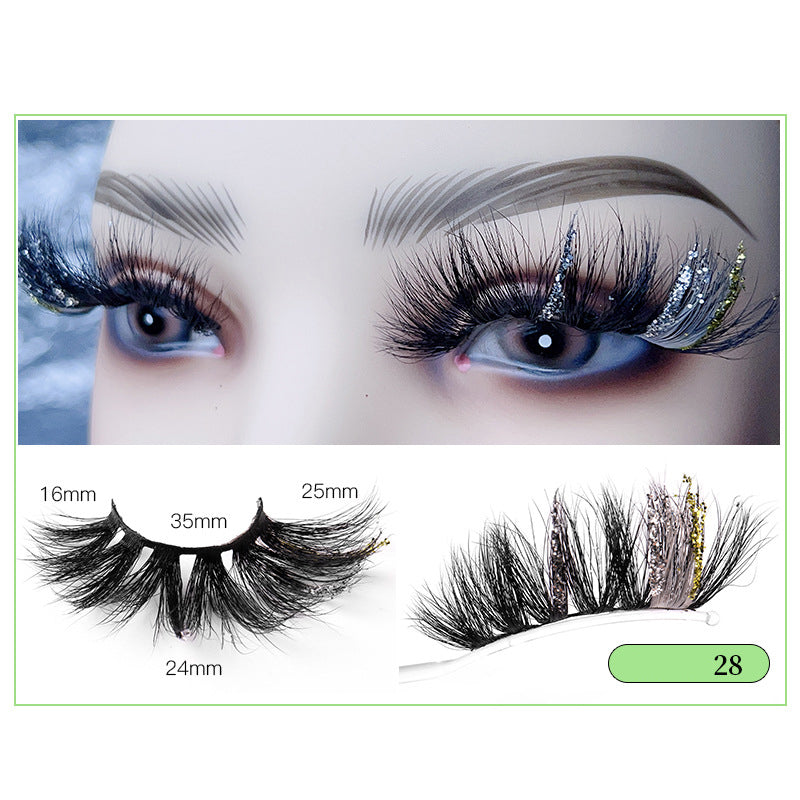 Christmas Lashes 8D Glitter Colored False Eyelashes