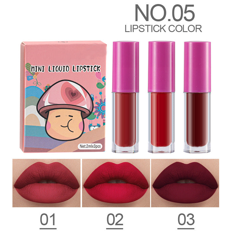 3Pcs Matte Liquid Lipstick Long Lasting Waterproof Velvet Lip Gloss Set