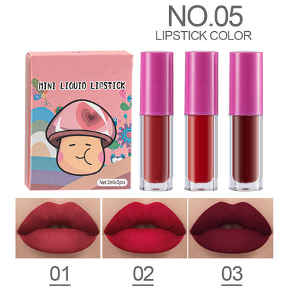 3Pcs Matte Liquid Lipstick Long Lasting Waterproof Velvet Lip Gloss Set