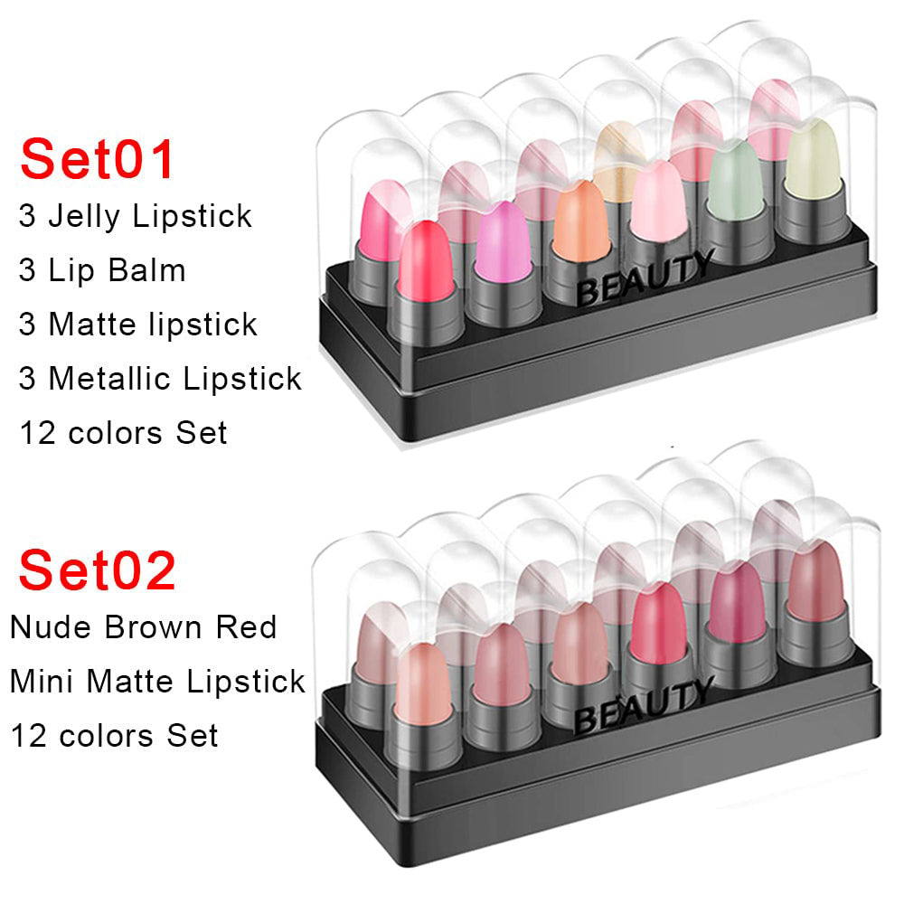 12Pcs Lipstick Mini Matte Lipstick Sets