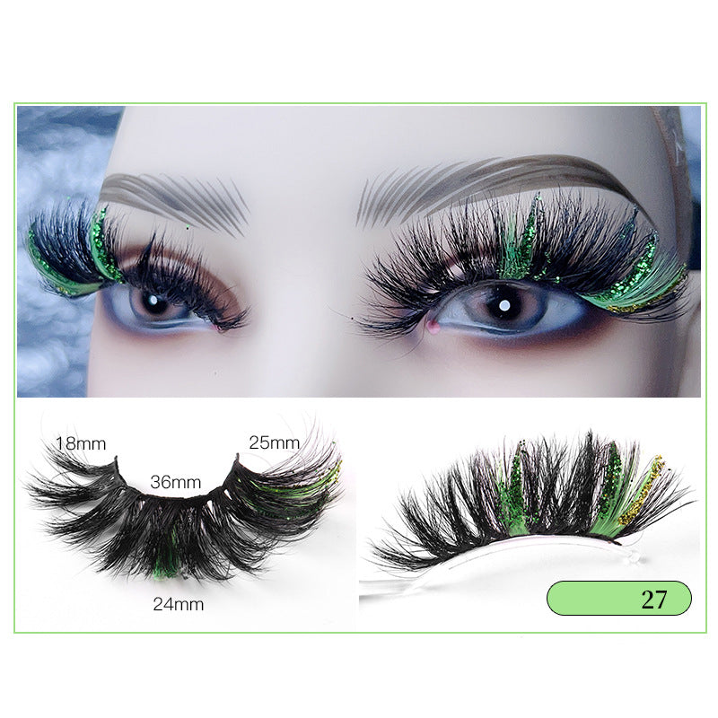 Christmas Lashes 8D Glitter Colored False Eyelashes