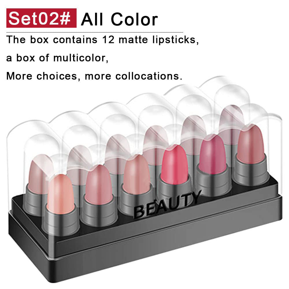 12Pcs Lipstick Mini Matte Lipstick Sets