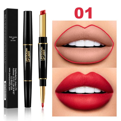 2 IN 1 Waterproof Matte Lipstick Pencil Lip Liner