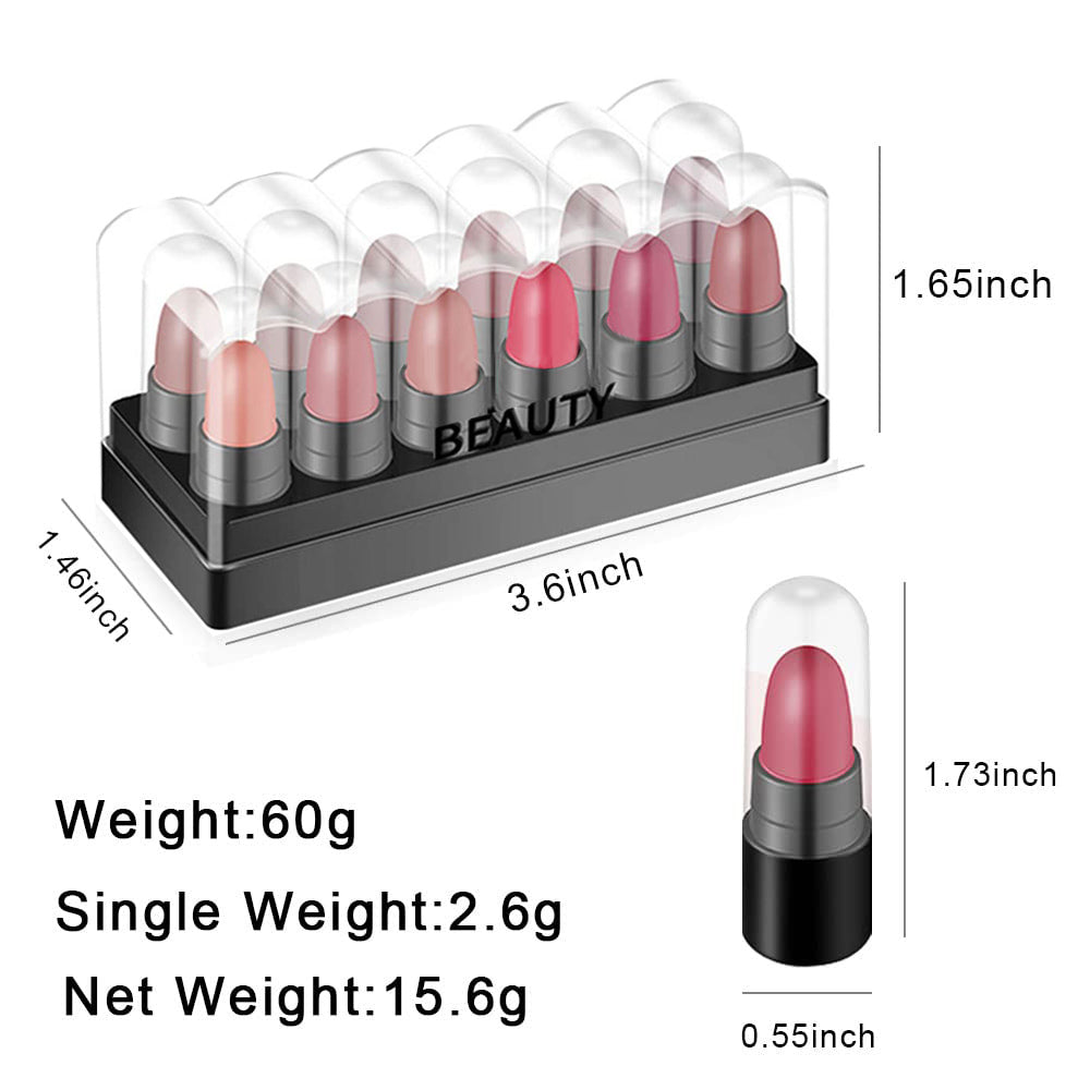 12Pcs Lipstick Mini Matte Lipstick Sets