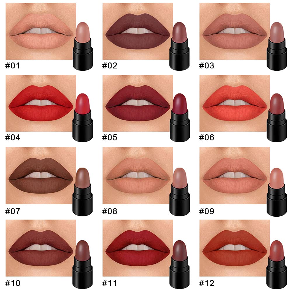 12Pcs Lipstick Mini Matte Lipstick Sets
