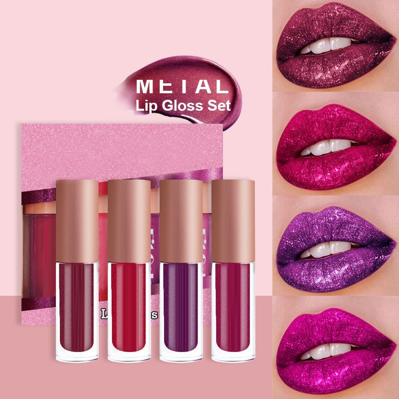 4 Colors Glitter Lipsticks Set