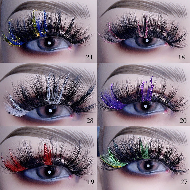 Christmas Lashes 8D Glitter Colored False Eyelashes