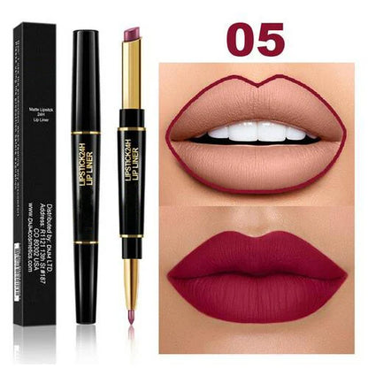 2 IN 1 Waterproof Matte Lipstick Pencil Lip Liner