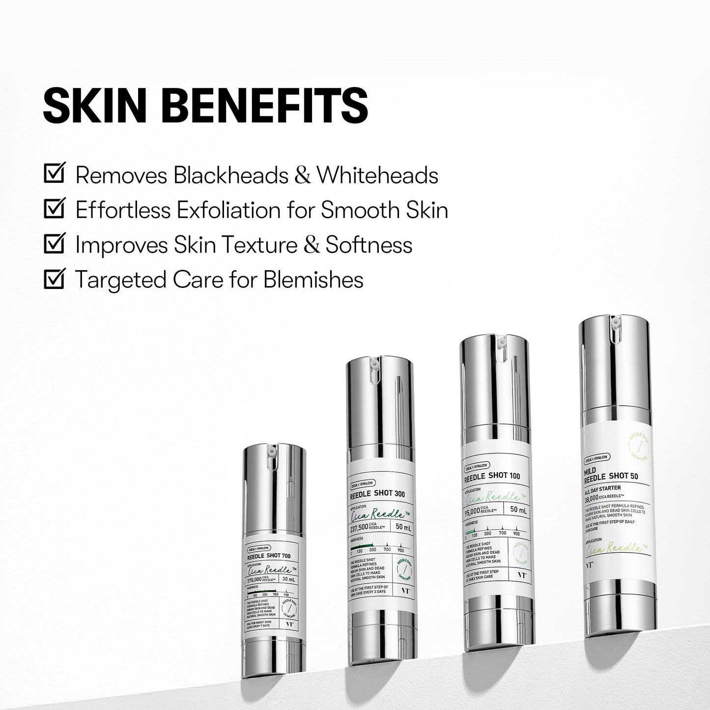 🔥 Last Day 60% OFF! ✨ VT Cica Reedle Shot 50/100/300/700 – At-Home Microneedling Serum | Glow, Tighten & Repair