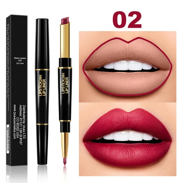2 IN 1 Waterproof Matte Lipstick Pencil Lip Liner