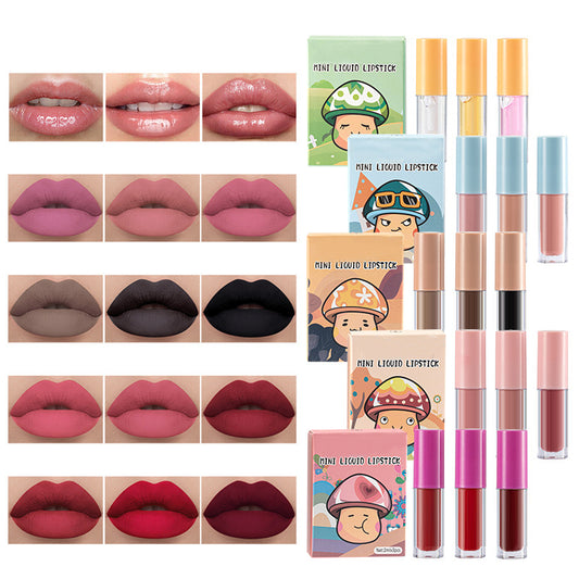 3Pcs Matte Liquid Lipstick Long Lasting Waterproof Velvet Lip Gloss Set