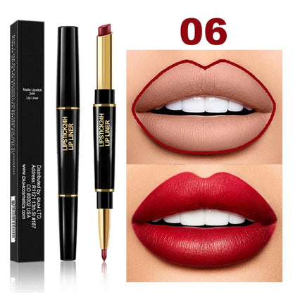 2 IN 1 Waterproof Matte Lipstick Pencil Lip Liner