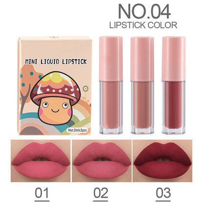 3Pcs Matte Liquid Lipstick Long Lasting Waterproof Velvet Lip Gloss Set