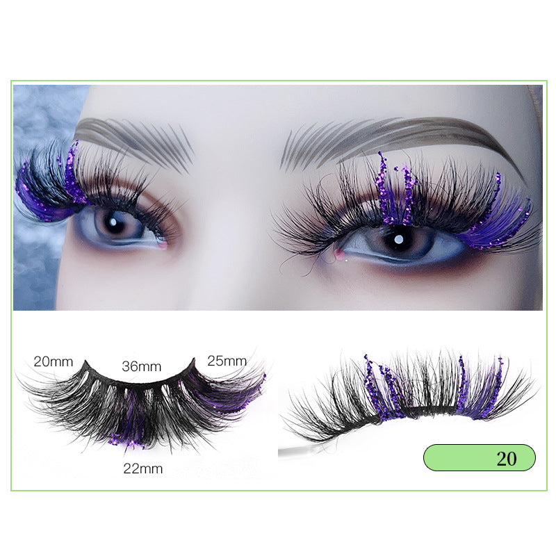 Christmas Lashes 8D Glitter Colored False Eyelashes