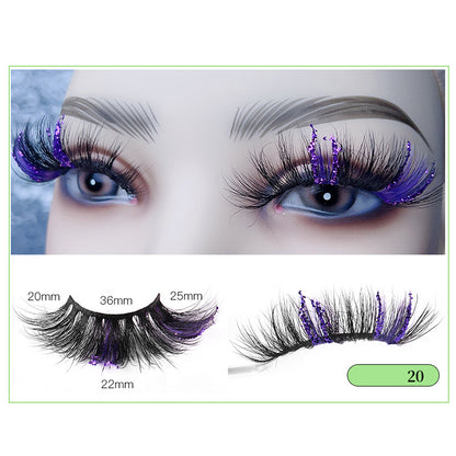 Christmas Lashes 8D Glitter Colored False Eyelashes