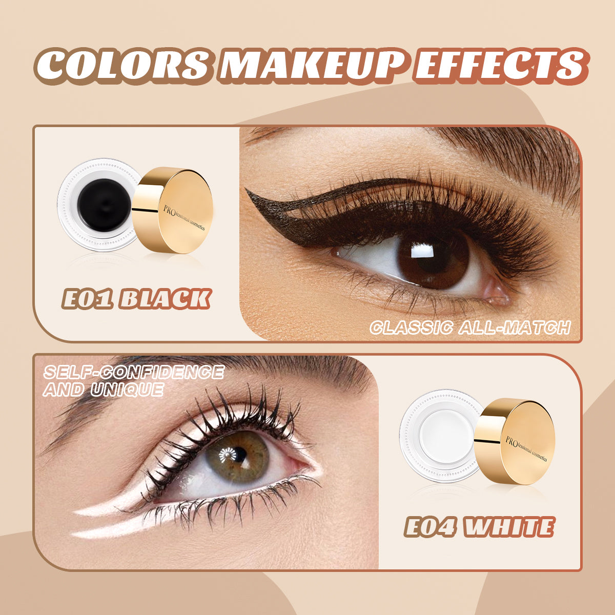 Waterproof Eyeliner Gel Makeup Cosmetic Gel Eye Liner With Brush