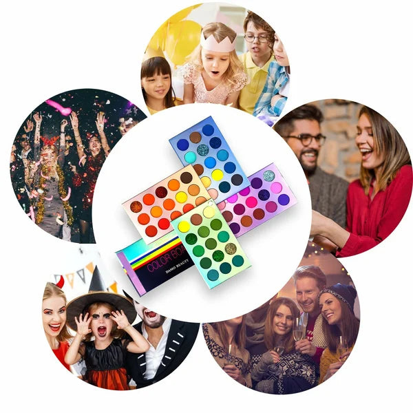 60 Colors Eyeshadow Palette, 4 in 1 Makeup Palette Set