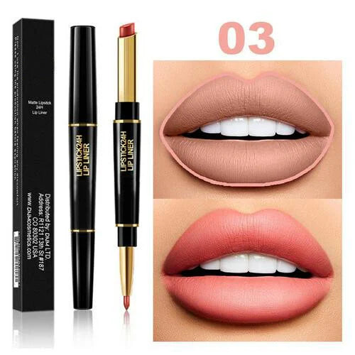 2 IN 1 Waterproof Matte Lipstick Pencil Lip Liner