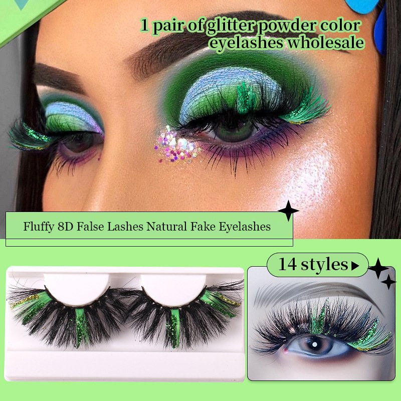 Christmas Lashes 8D Glitter Colored False Eyelashes