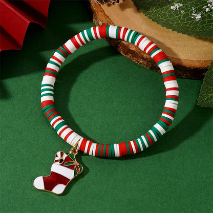 Christmas polymer clay pendant bracelet party New Year holiday accessories（SMGT-GLP-1）
