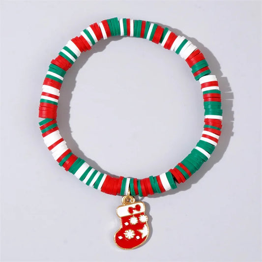 Christmas polymer clay pendant bracelet party New Year holiday accessories（SMGT-GLP-1）