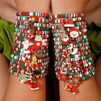 Christmas polymer clay pendant bracelet party New Year holiday accessories（SMGT-GLP-1）