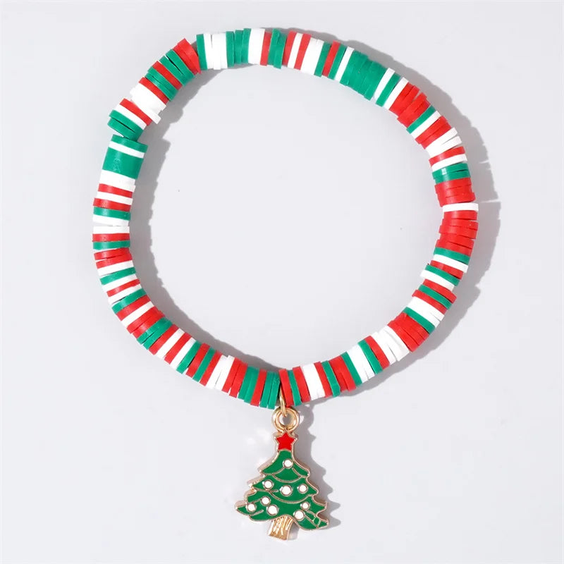 Christmas polymer clay pendant bracelet party New Year holiday accessories（SMGT-GLP-1）